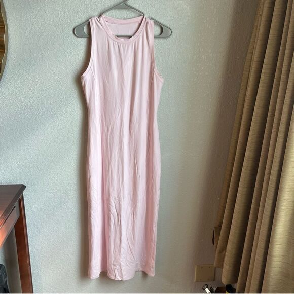 Lululemon All Aligned Ribbed Midi Dress Light Pink - Picture 5 of 9